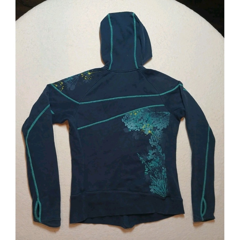 Mountain Hardwear Womens Full Zip Hooded Jacket Blue Graphic Floral Med - Picture 6 of 7